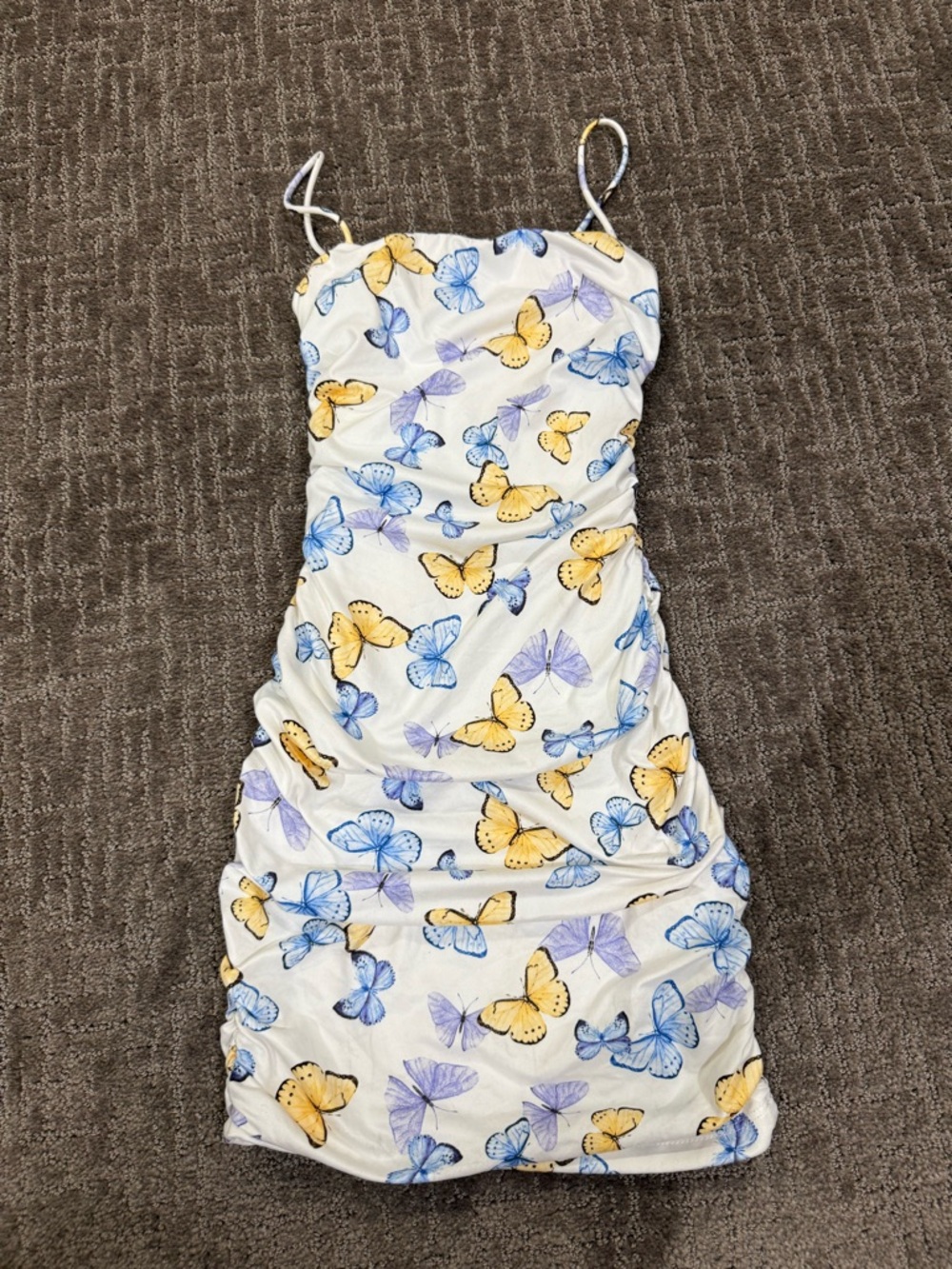Windsor Butterfly Charm Ruched Mini Dress size XS - Picture 3 of 7